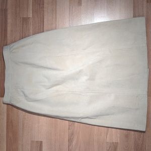 Vintage cream faux suede a-line skirt